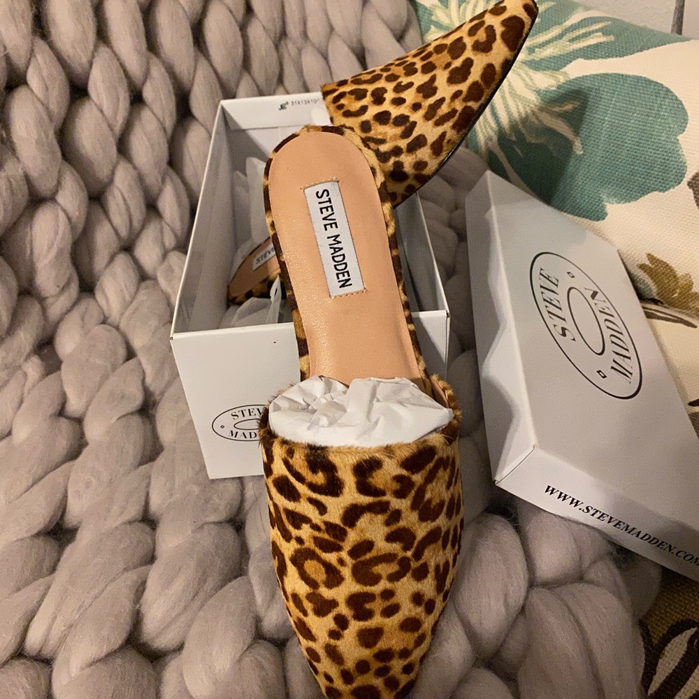 Steve Madden Tracy Leopard Loafer Mule
